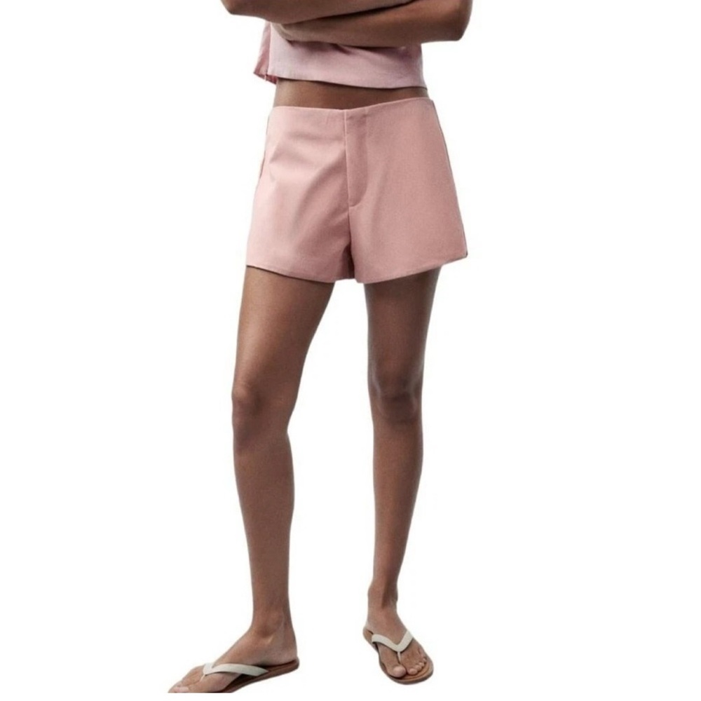 Zara Blush Pink High-Waist Tailored Shorts NWOT XS
